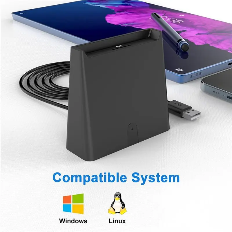 B29C-3X USB Smart Card Reader ISO7816 Chip For Bank Card ID Card Class A, Class B And Class C (5V, 3V And 1.8V) Smart Cards