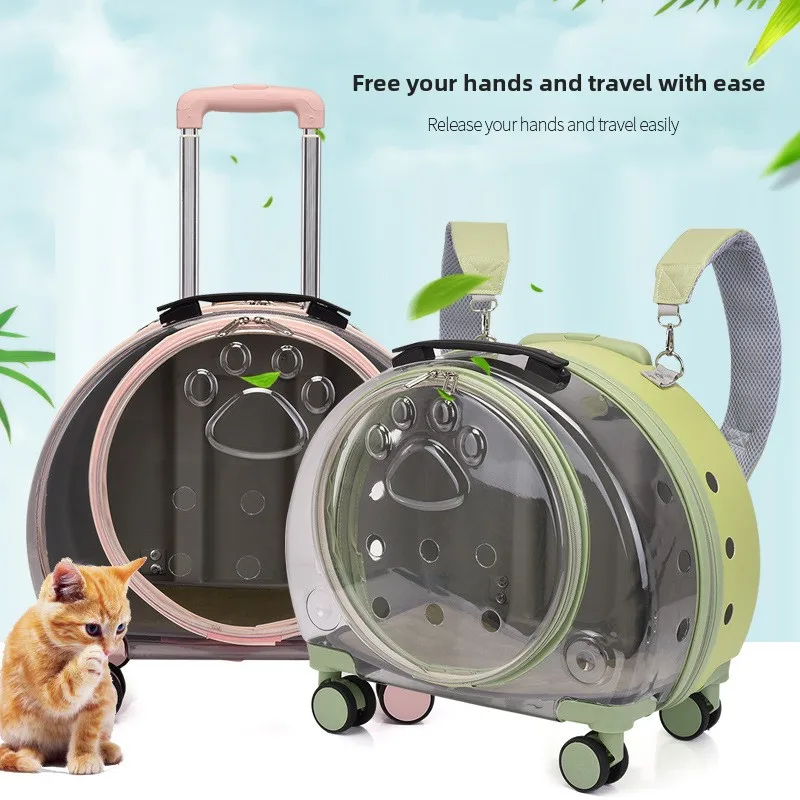 New PC pet trolley case transparent cat bag air case dog going out pet backpack portable case