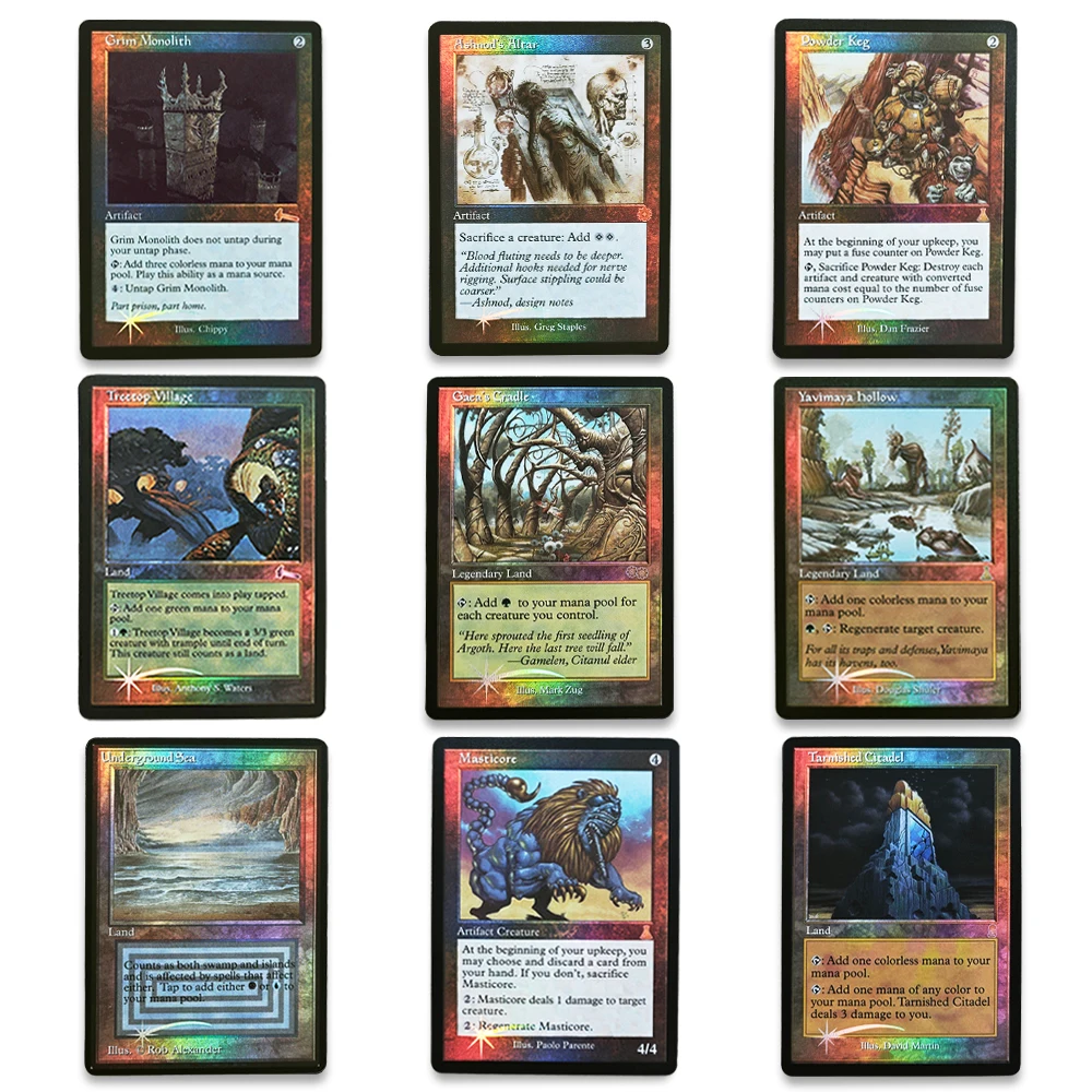 Tarjetas Coleccionables de Juego Mágico Raras BL Foil18 TCG - Underground Sea/Treeeetop Village/Masticore/Grim Monolith/Yavimaya Hollow