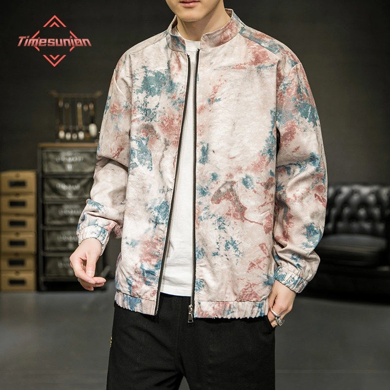 

Весенняя куртка-бомбер унисекс с цифровым принтом в виде цветов, осенняя куртка в стиле хип-хоп, свободная куртка-бомбер в уличном стиле