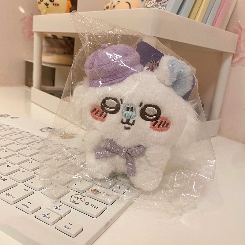 10 cm version japonaise dessin animé Chiikawa Hachiware Usagi mignon garçon et fille cadeau béret assis peluche poupée sac à dos clé pendentif