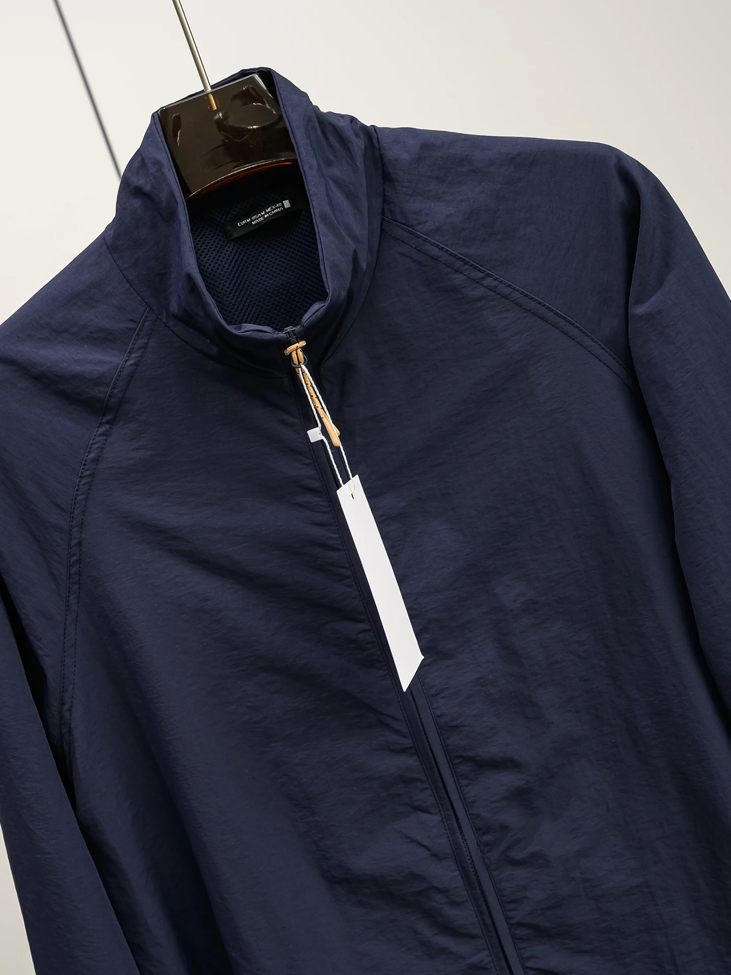 Men's Lightweight Breathable Spring Summer Stand Collar Jacket Coat Fein Brand Standard Fit Other Material Casual Style Long ...