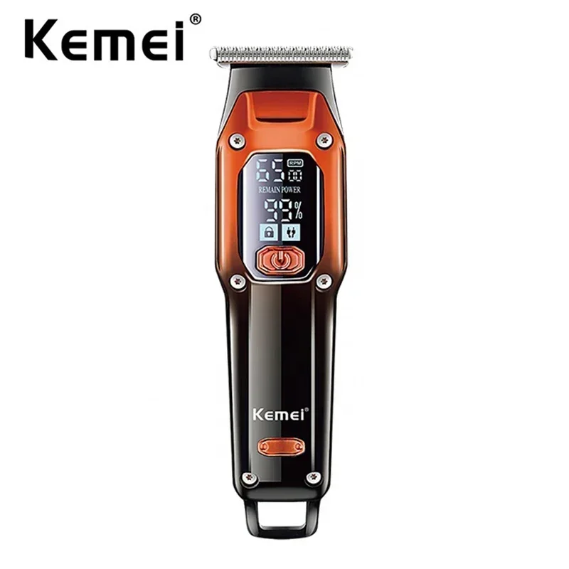 

Kemei Hair Cutting Machine Professional Electric Hair Trimmer Cordless USB Rechargeable Clippers Grooming Men