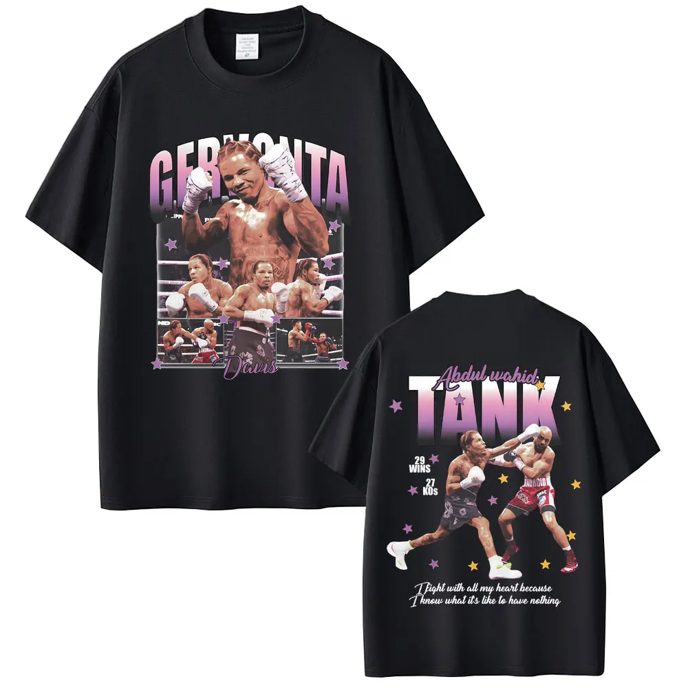 Gervonta Davis Graphic Print T-shirt Men Women Fashion Retro Boxing T Shirts Men's Cotton Casual Oversized Short Sleeve T-shirts