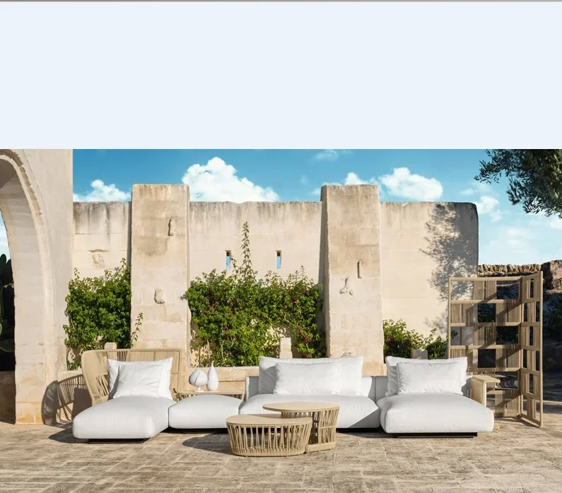 outdoor wicker chair sofa garden outdoor courtyard leisure balcony living room villa rope corner sofa combination furniture