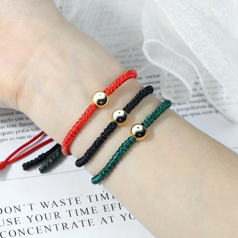 Mini Taichi Pendant Braided Bracelet Women Men Yinyang Balance Couple Bracelet&Bangles Chain Jewelry Vintage Pulsera Jewelry