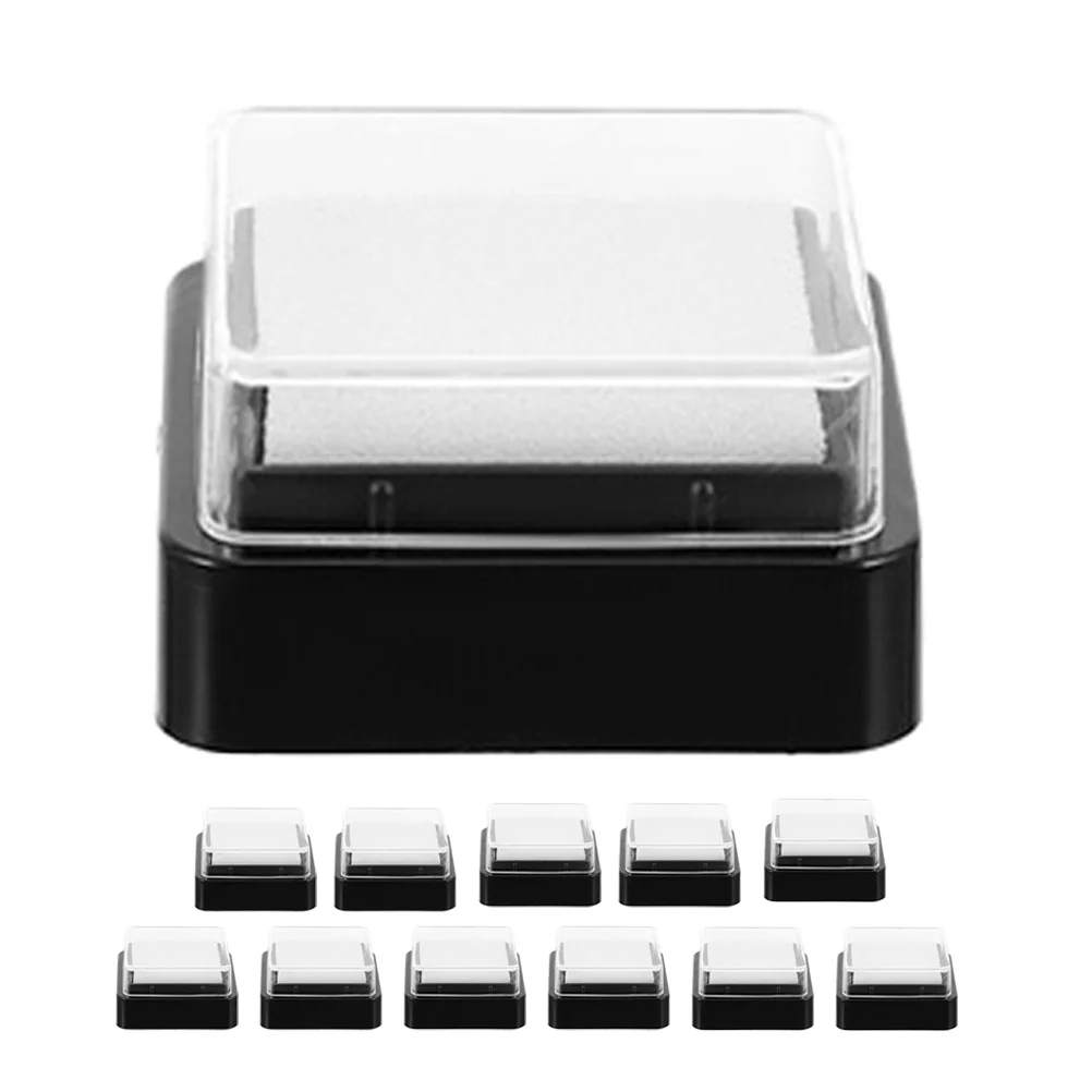 12pcs Blank Ink Pads Diy Craft Stamp Pad Multi-Function Reusable Finger Ink Pad For Scrapbooking Office Supply Classroom Art