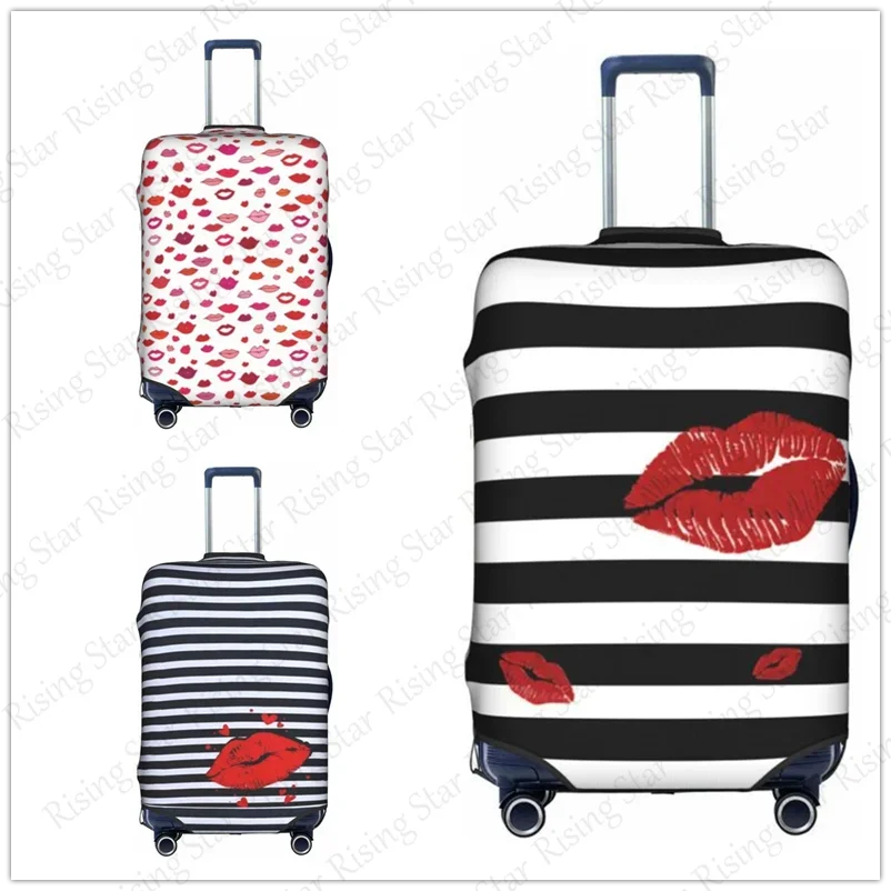 

Travel suitcase protective case, suitcase cover, elastic protection, washable Luggage cover, Striped lips 18-32 in