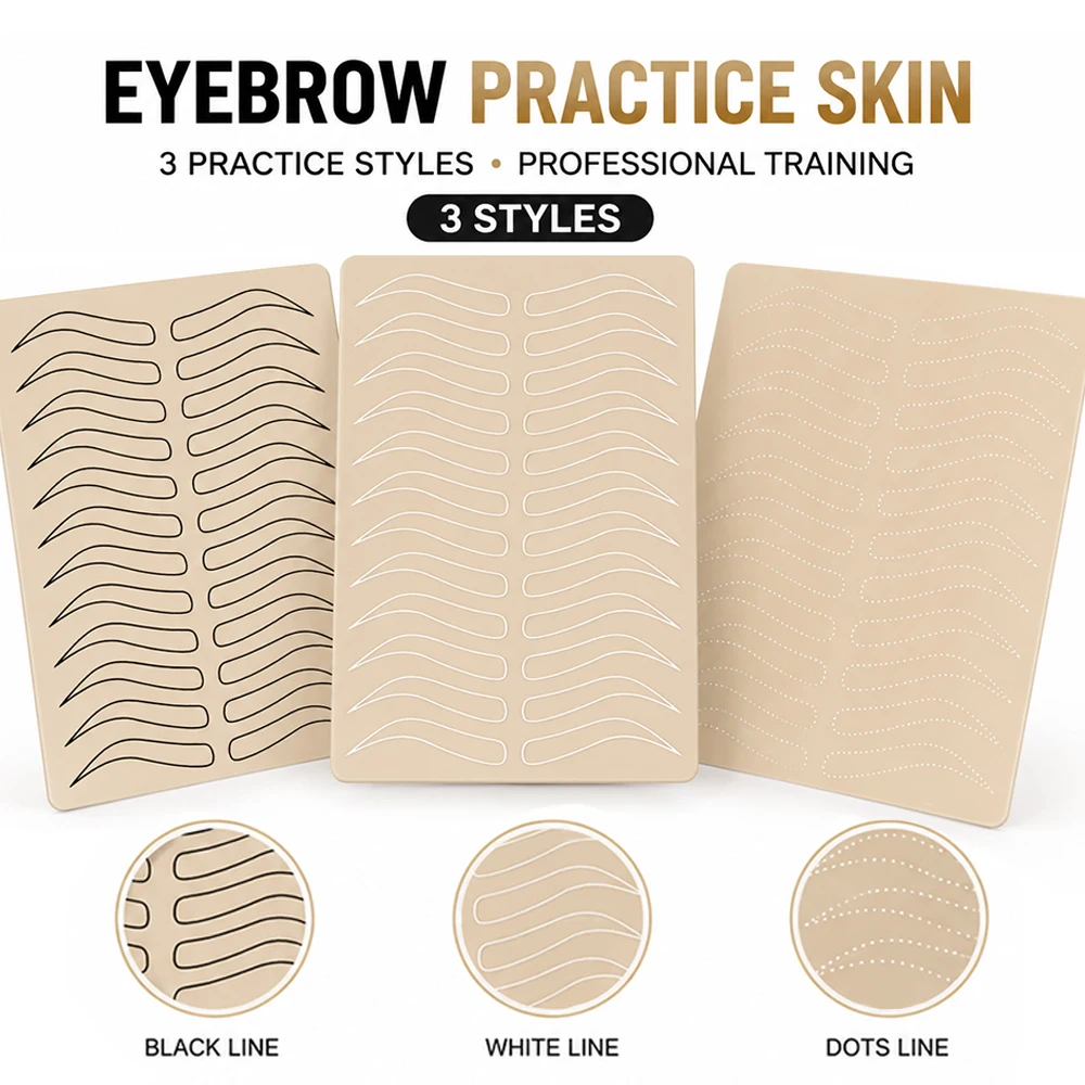 20/15/3/1pcs Eyebrow Tattoo Practice Skin Latex Microblading Eyebrow Practice Skin Permanent Makeup Tattoo Training Fake Skin