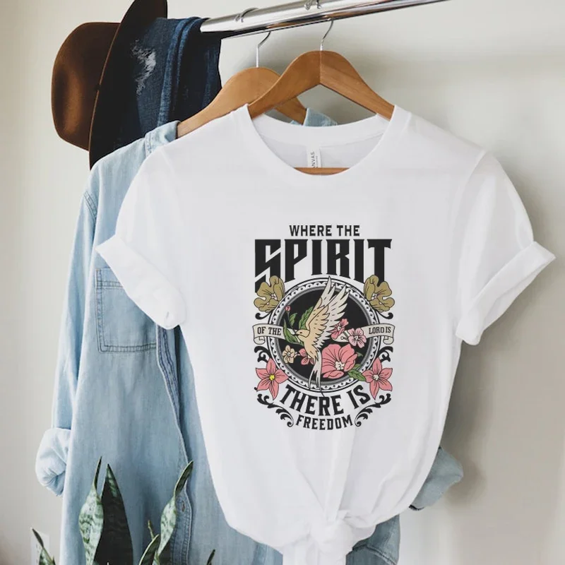 Christian Inspirational T-Shirts Jesus Faith Graphic Tees Women Vintage Aesthetic Bible Verse T Shirt Religious Tops Clothing