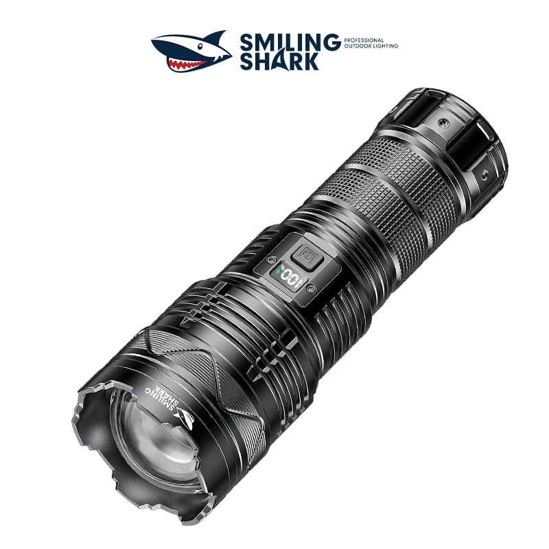 1pcs SMILINGSHARK SD5990 Powerful Rechargeable Flashlight, Zoomable Handheld Torch,  for Outdoor Camping Hiking Lighting