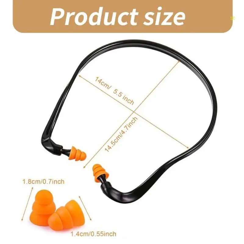 Tapones para los oídos montados en cabeza silicona orejera protectora para dormir, trabajo, ruido, envío directo