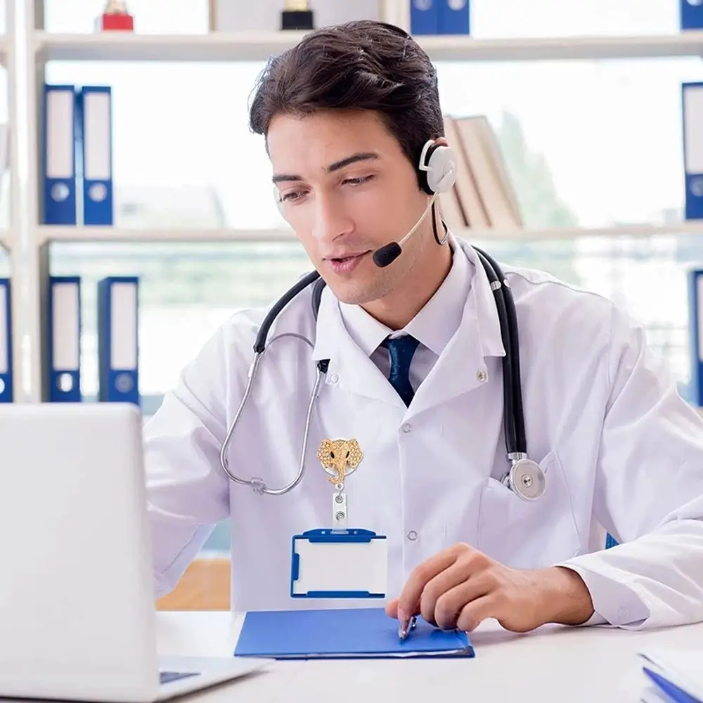 

Chest Card Crystal Work Card Clips Name Card Nurse Badge Clip Hospital Badge Holder Retractable Badge Reel ID Card Clips