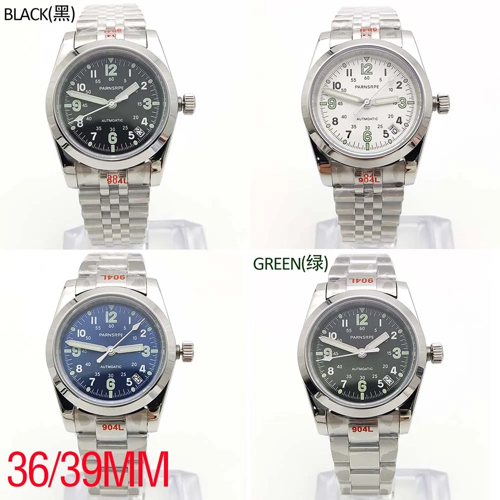 36/39MM NH35 Watch Japan NH35 Automatic Movement sapphire glass Water Resistant Watch transparent back