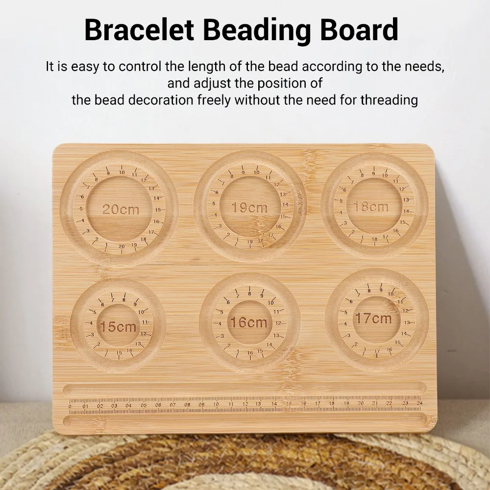 Wood Color Jewelry Making Bead Board Solid Wood 26.5*20*1cm Bracelet Beading Board Wooden Bead Tray Bracelet Projects