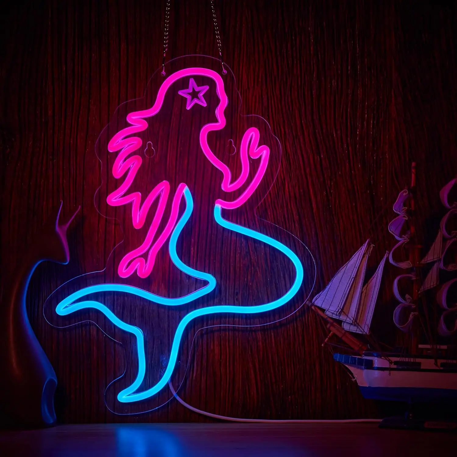 

Mermaid LED Neon Sign Dimmable Night light for Bar Club Bedroom Hotel Man Cave Beach Decor Birthday Party Neon Decor Art Gifts