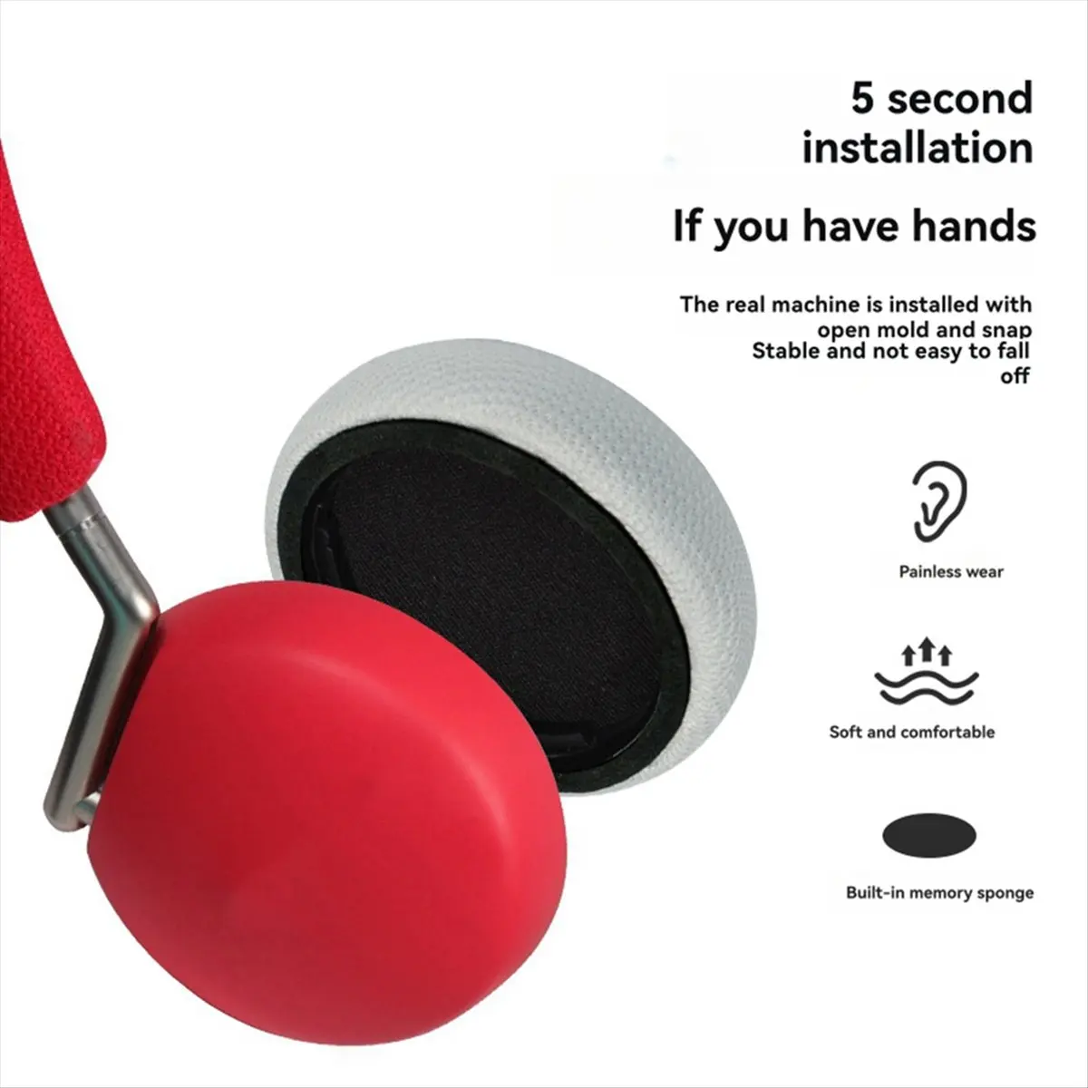 A72Z Earmuffs for Q Core Headphone Replace Soft Memory Foam Sponge Earpads Breathable Earmuff Cover Black