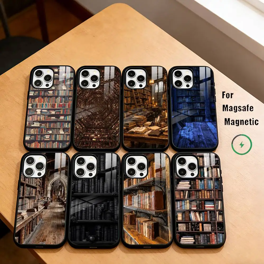

A-Alchemist Shelf Book L-Locker Phone Case For iPhone17,16,15,14,13,12,11 Plus,Pro Magnetic with Magsafe Wireless Charging