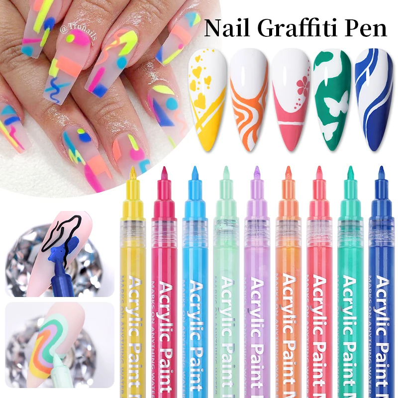 1 Pc Waterproof Nail Art Graffiti Pen UV Gel Polish Design Dot Lines Sketch Painting Detailing Brushes DIY Nail Art  Adorn Tools