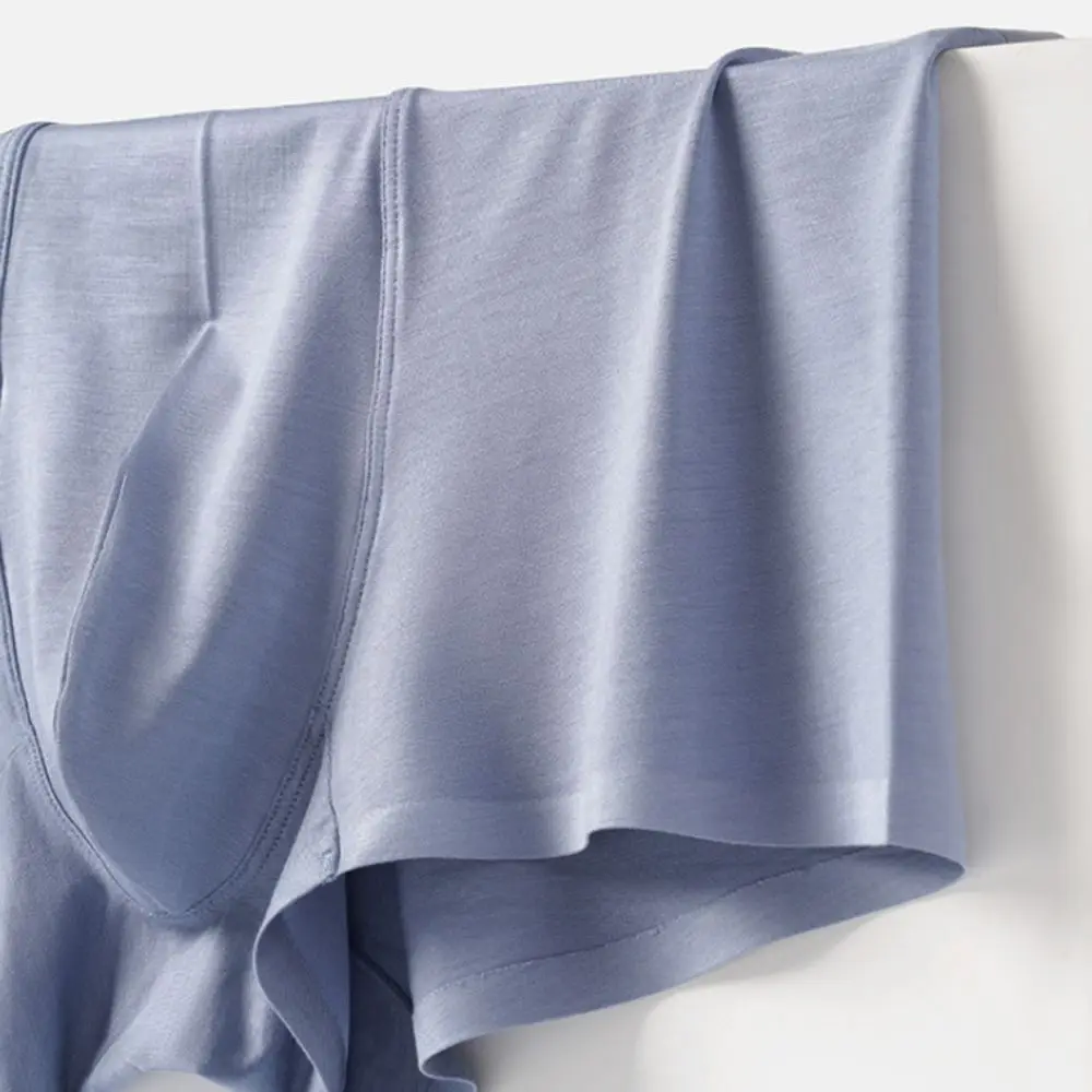 3 個弾性モデルメンズフラットパンティーミッドウエスト大きいサイズボクサーパンツ男性シームレス通気性男性下着男性