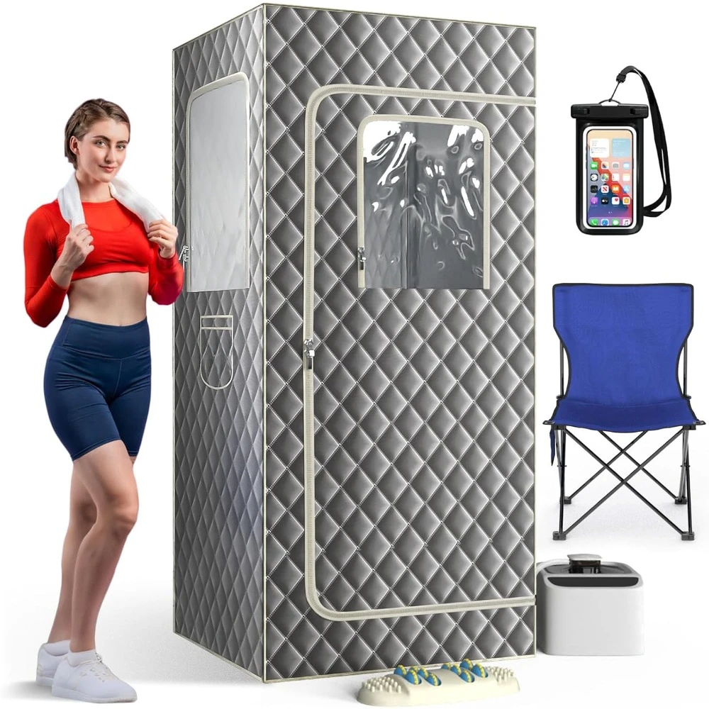 Portable Steam Sauna Box, Cotton Thicken Full Size Personal Sauna Tent Kit for Home Spa, Indoor Sauna Relaxation, Saunas