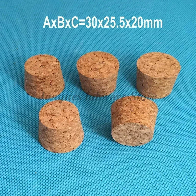 100pcs Top Diameter 7.5mm to 30mm Cork stopper Lab Glass Bottle Stopper Kettle Pudding Bottle Cork Cap Burette Tube Wooden plug