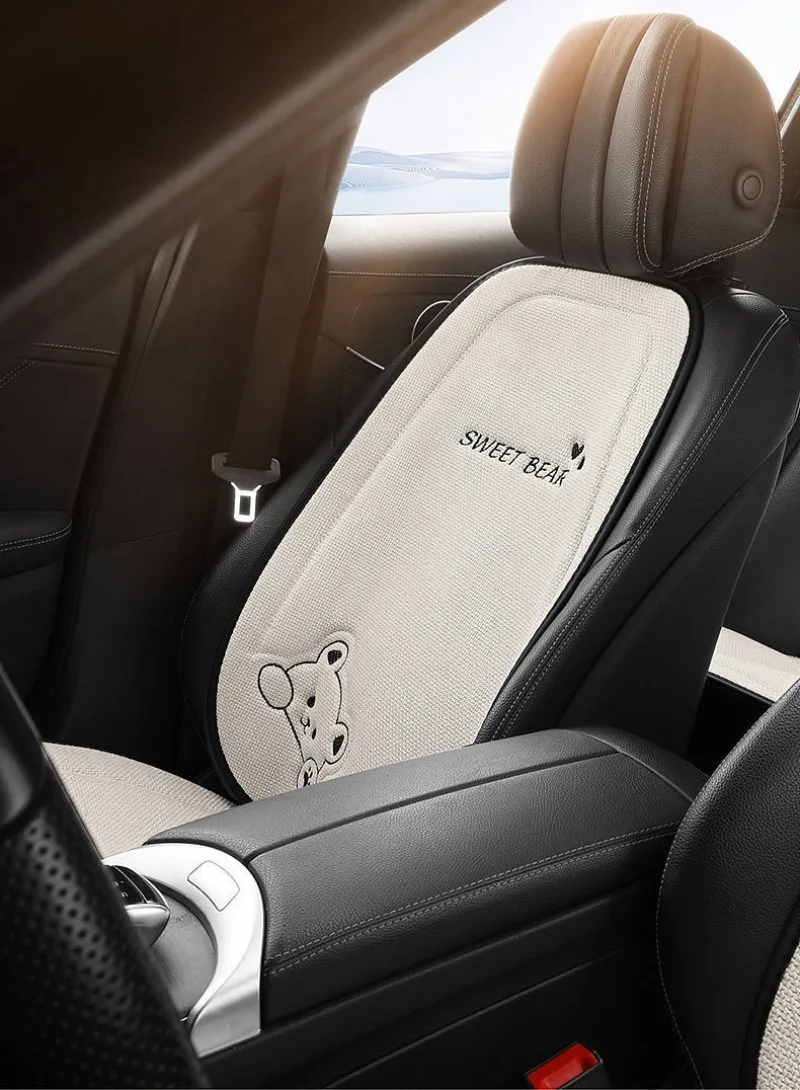 Mode Luxus Auto Sitzkissen Leinen Cartoon Bär frauen Nette Anti-slip Atmungsaktive Auto Sitz Schützen Kissen Abdeckung universal – Detail 4