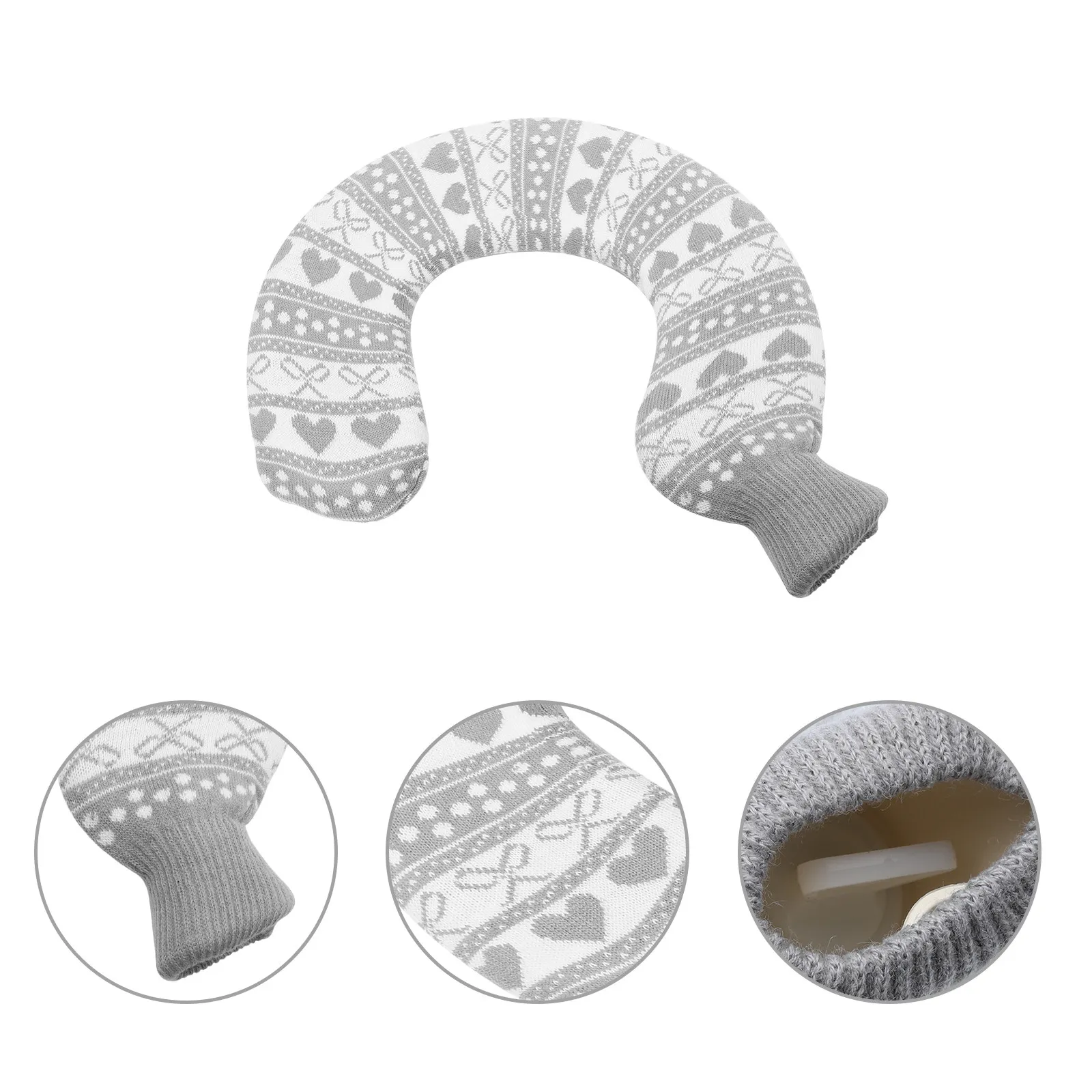 

U-образная грелка с вязаным чехлом для шеи и живота, грелка для рук, зимняя термоподушка для облегчения дискомфорта