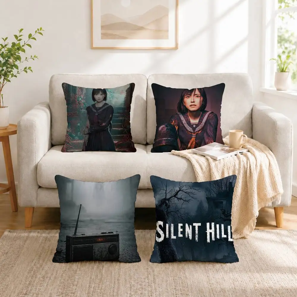 

Horror S-Silent H-Hill Square Double-Sided printed Pillow Case Bedroom Bedside Pillow Sofa Cushion Cover Gift
