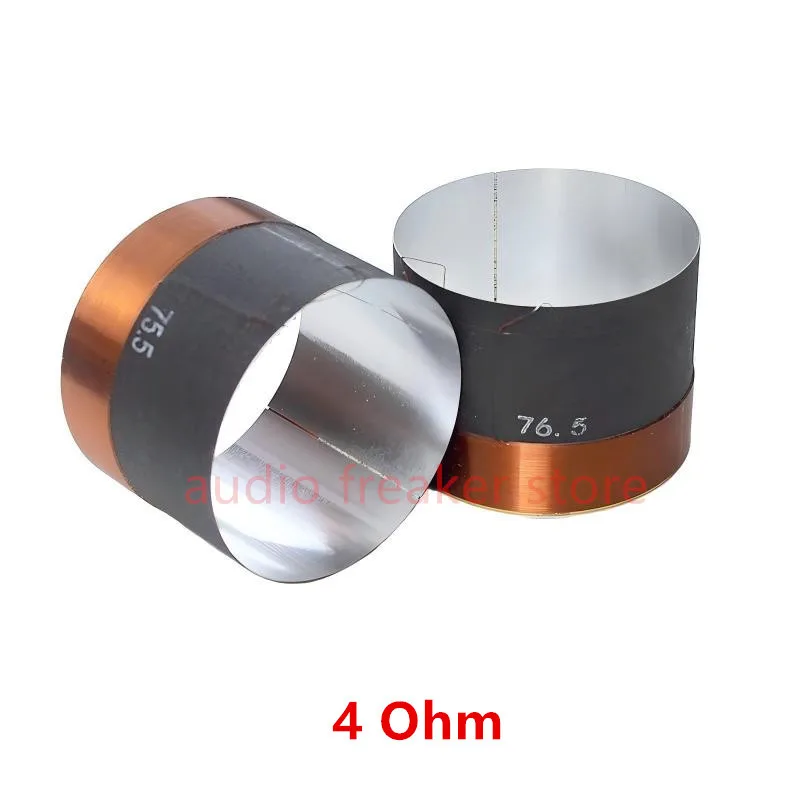 1PC Speaker Woofer Voice Coil 75.5 / 76.5mm Diameter 4 Ohm Bass Speaker Repair Part With Copper Wire Aluminium Bobbin