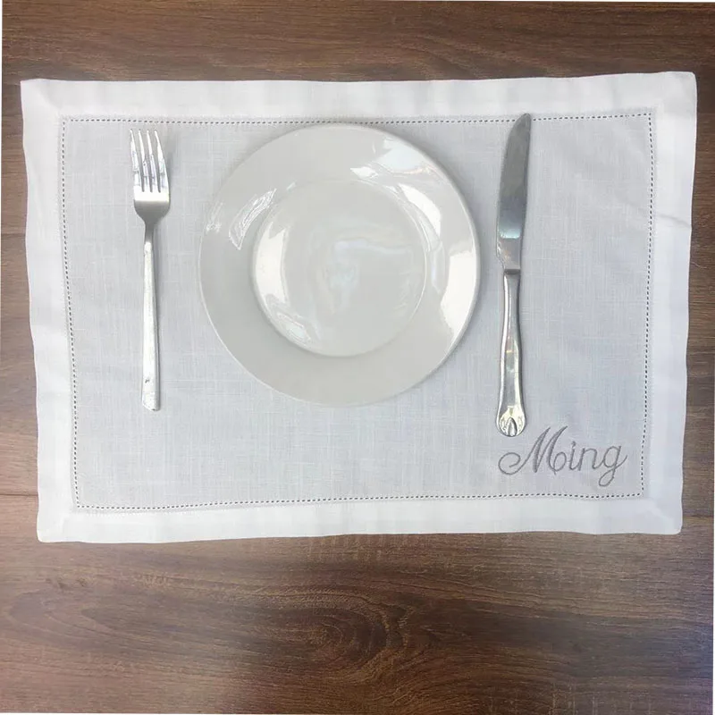 Personalized Letters Custom Embroidered Napkins Wedding Party Home Kitchen Accessories