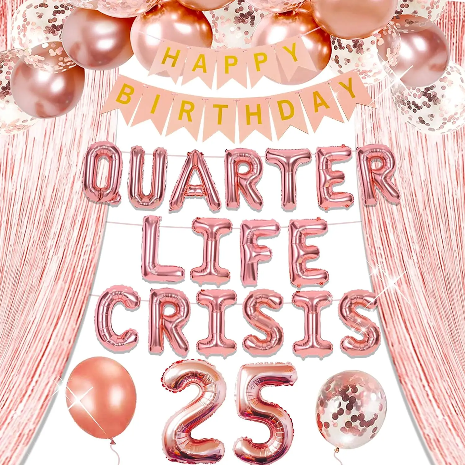 

Quarter Life Crisis 25 Birthday Decorations Fun Birthday Party Decorations 25th Birthday Decor Quarter Life Crisis party