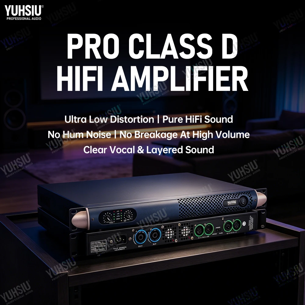 HiFi Class D Stereo Digital Amplifier Ultra Low THD Clear Vocal Pure Lossless Audio High Power Amplifier For Desktop Home Audio