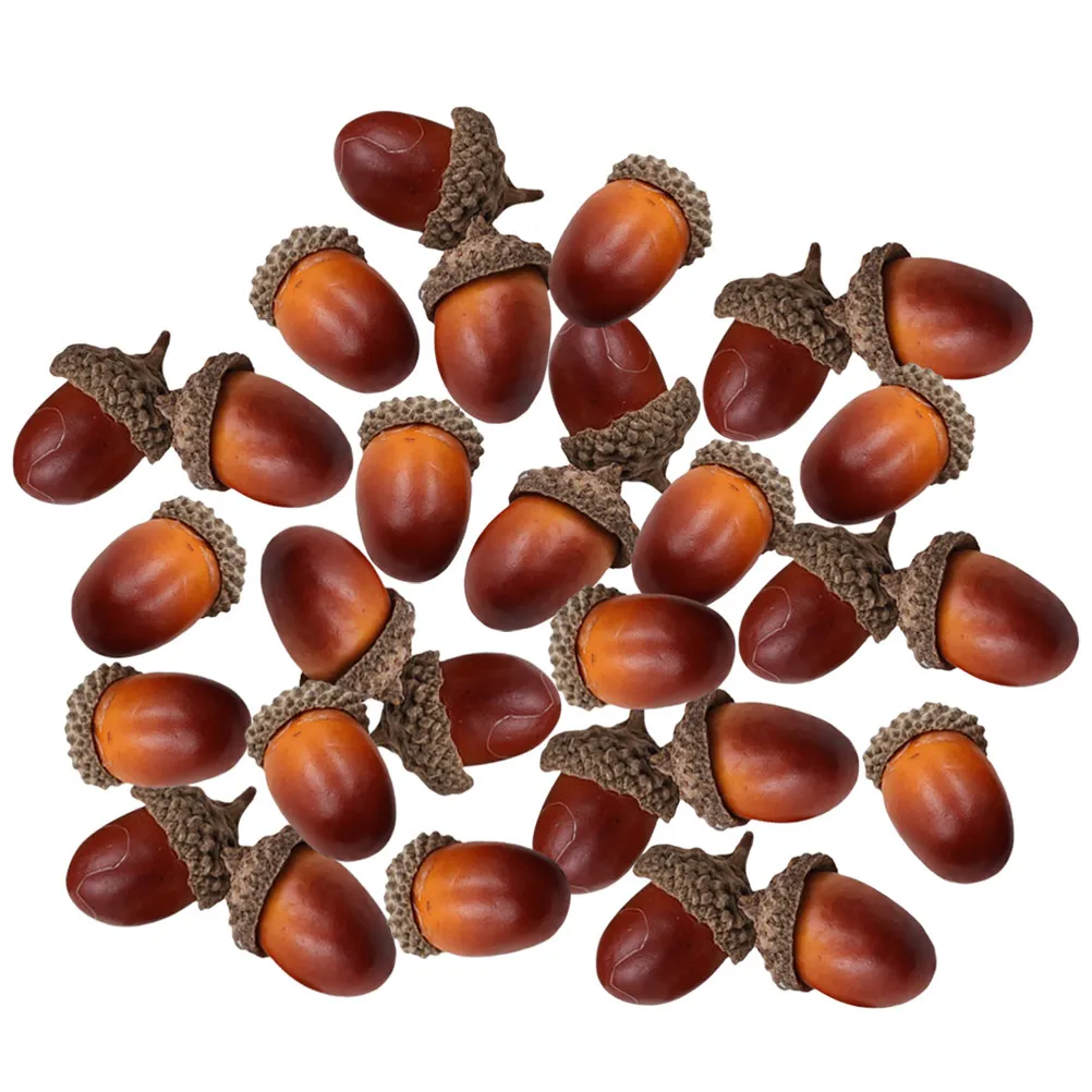 40Pcs Artificial Acorns Realistic Small Acorn Decor for Christmas Party Wedding DIY Crafts Photography Props Thanksgiving