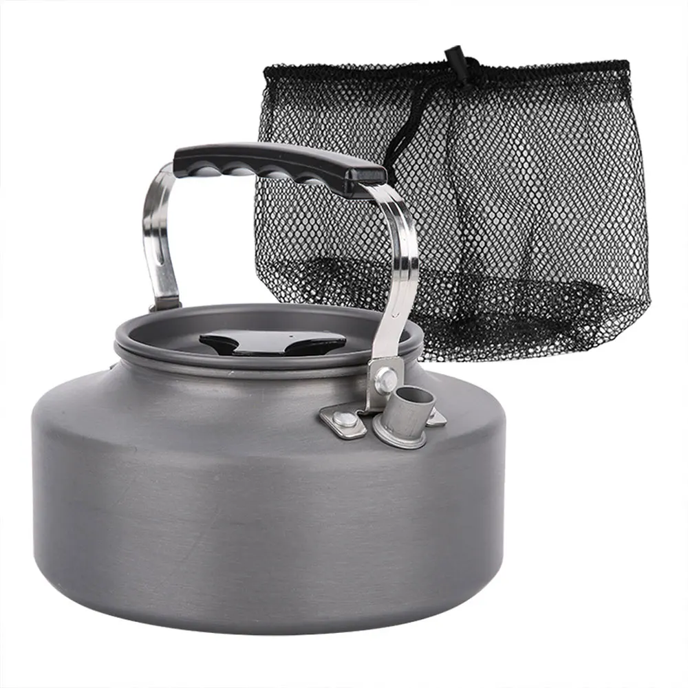 1.1L Outdoor Camping Kettle Aluminum Tea Pot Travel Pan Teapot Coffee Pot Tableware Cookware for Hiking Camping Backpacking