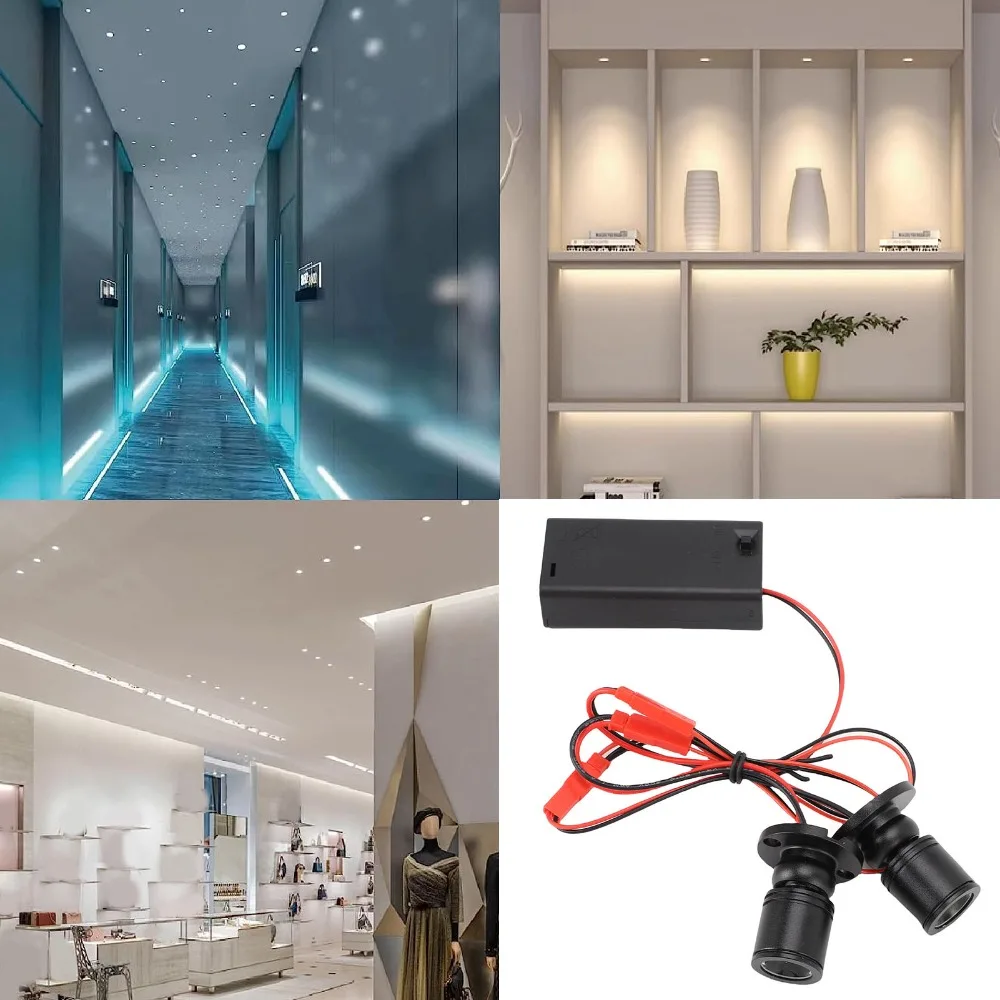 Energy Efficient 1-to-2 LED Spot Light 3V 1W Jewelry Display Spotlight 360° Rotation Aluminum Alloy Spotlight Shelf