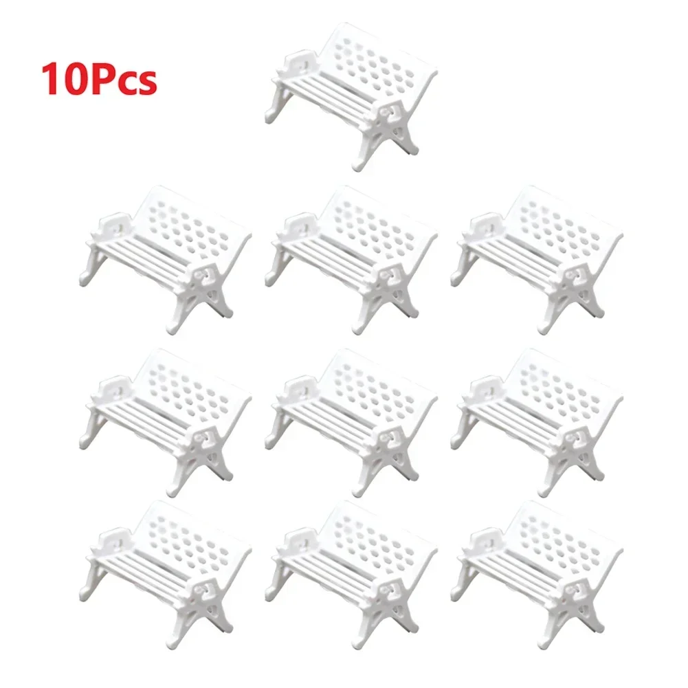 10pcs Model Train HO TT Scale 1:87 Bench Chair Settee Street Park Layout Model Park Bench Mini Garden Ornament Park Bench Craft