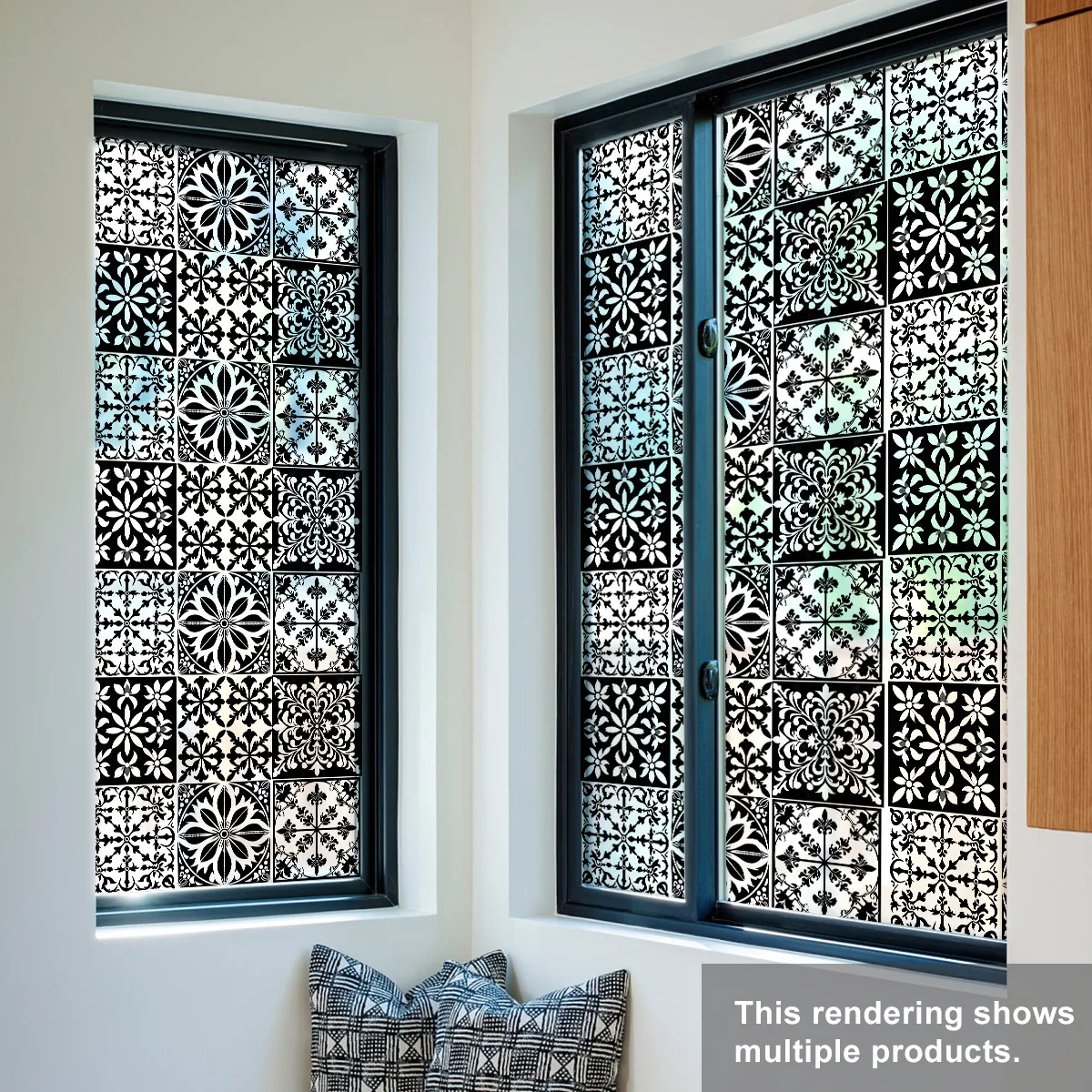 Minimalist Flower Window Sticker Home Window Decorative Glass Sticker Double-sided Visual Window Sticker