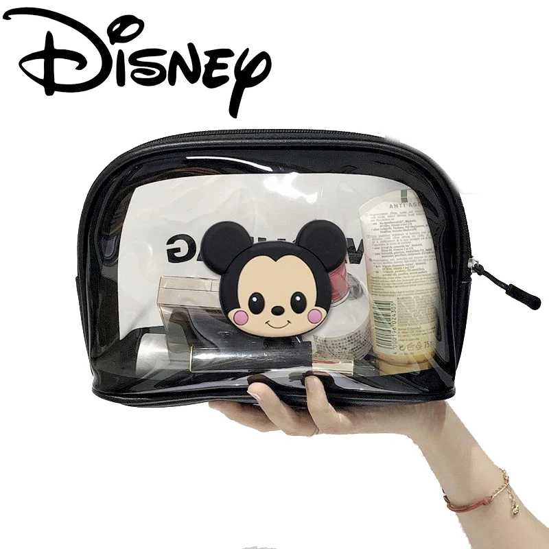 

Disney Mickey Mouse Transparent Cosmetic Bag Minnie Mouse Portable Waterproof Toiletry Bag for Women Large Capacity Storage Bag