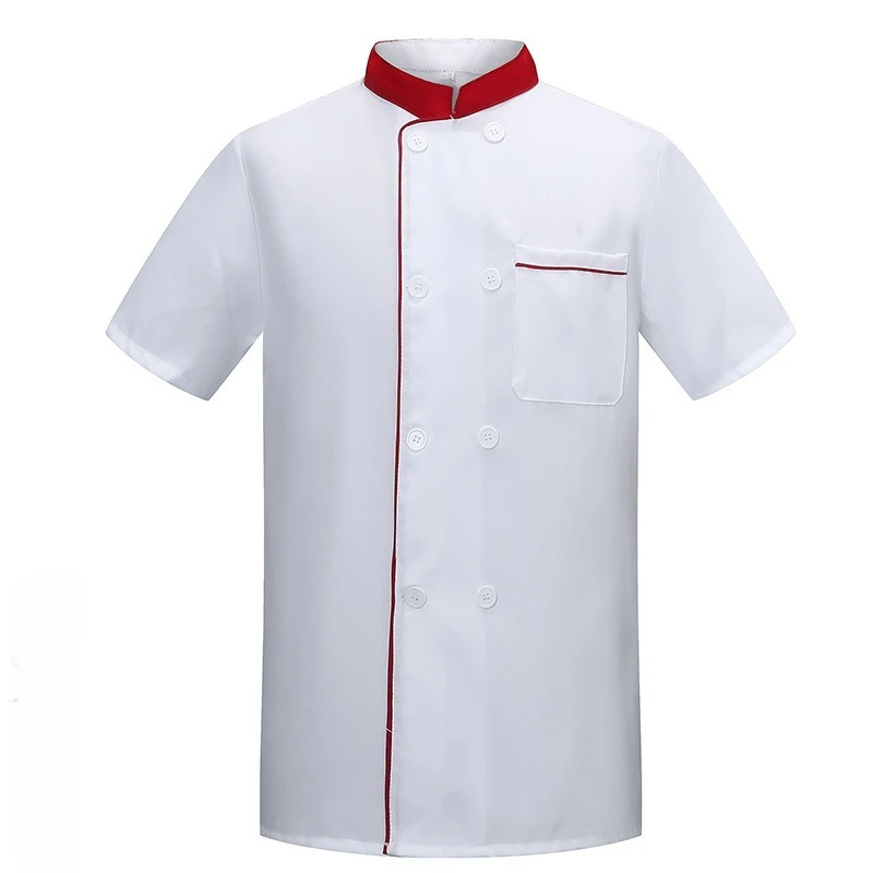 Chefs Wear Short-sleeved Hotel Uniforms for Men and Women in Summer and Long-sleeved White Kitchen Clothes in Autumn and Winter.