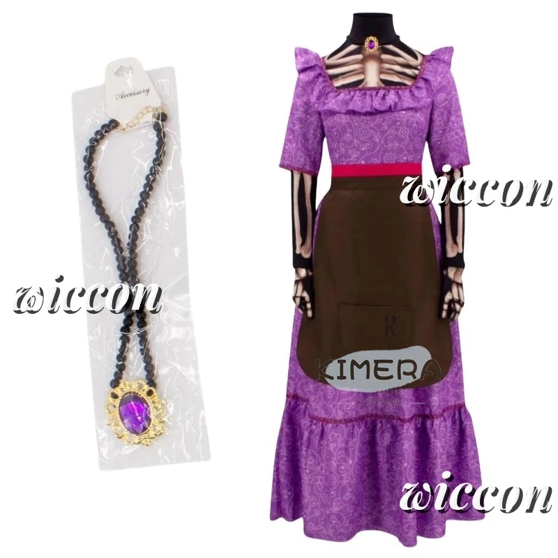 Movie CoCo Mama Imelda Costume Cosplay Girls Music Dreaming Around Halloween Family Party Fancy Purple Dress for Women