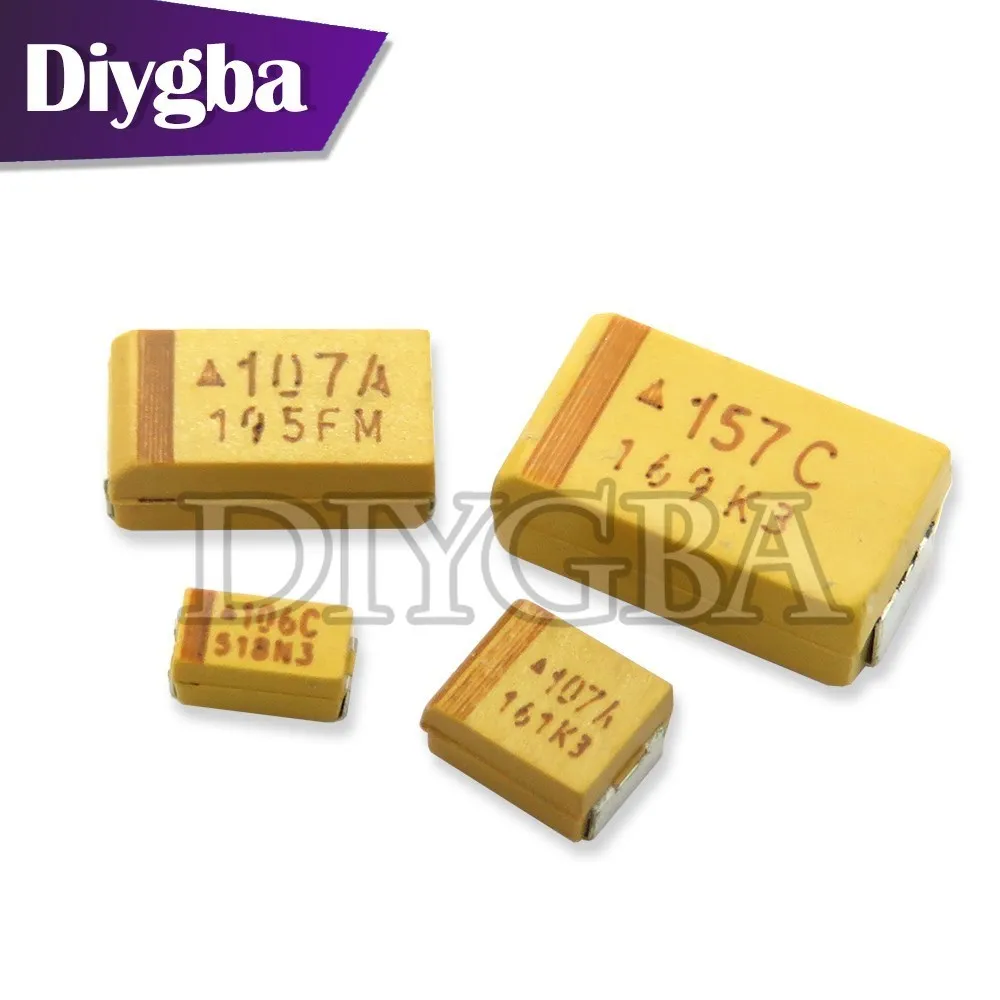10PCS A B C D Type Tantalum Capacitor 100UF 150UF 220UF 330UF 470UF 680UF 6V 6.3V 10V 16V 25V 35V 50V 4.7/6.8/10/15/22/33/47UF