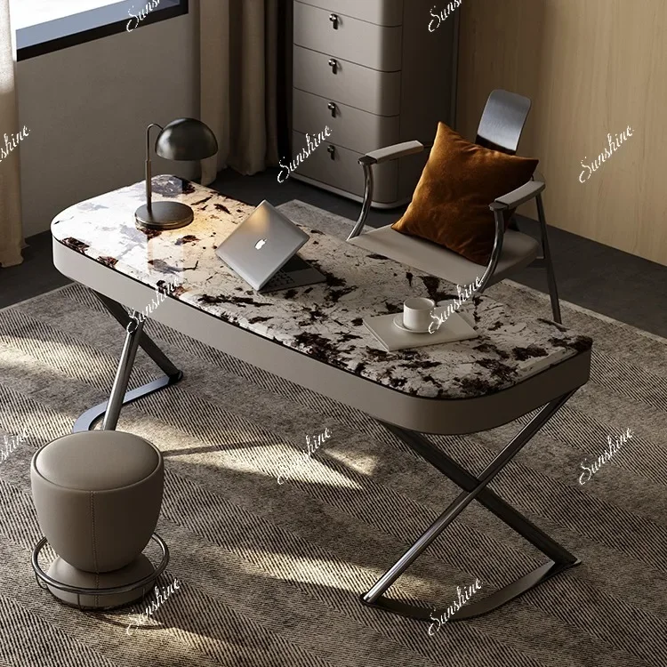 Italian minimalist desk and chair solid wood bedroom light luxury modern writing desk