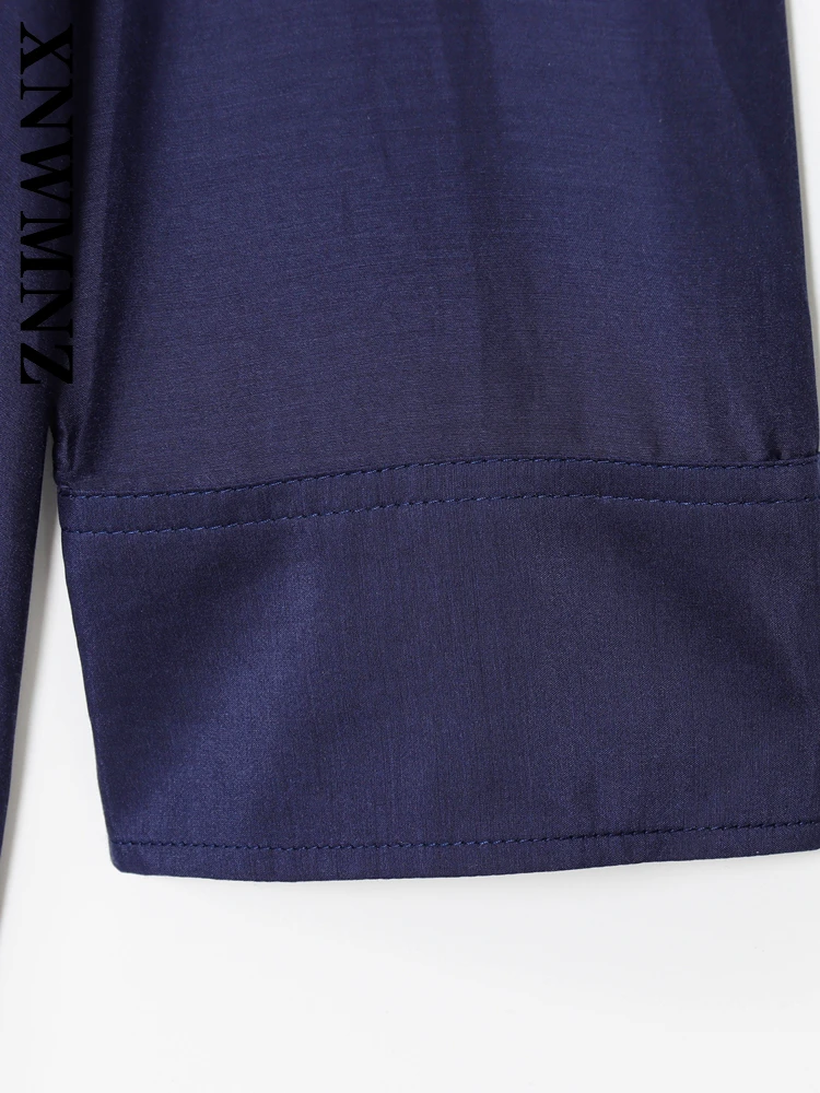 XNWMNZ 2025 Autumn Woman Commuting Simple Long Sleeve Shirt Casual Fashion Spring Lady Turn-down Collar Chic Long Sleeve Top