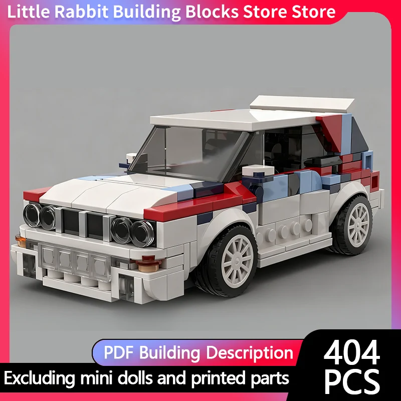 Speed Racing Car Model MOC Building Bricks Delta HF Rally Racing Car Modular Technology Children Holiday Gifts Assemble Toy Suit