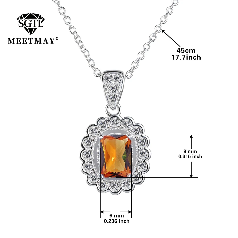 Bocarman Rectangle Lab Grown Zultanite Necklace Color Shift Pendant Gemstone Elegant Gift for Her