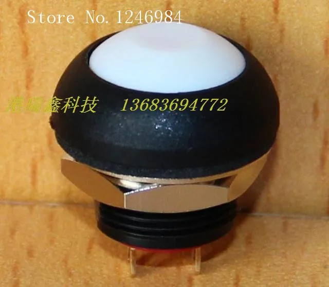 [SA]M12 waterproof switch reset button Taiwan Deli Wei PAS6 white plastic round without lock button normally open switch--50pcs/