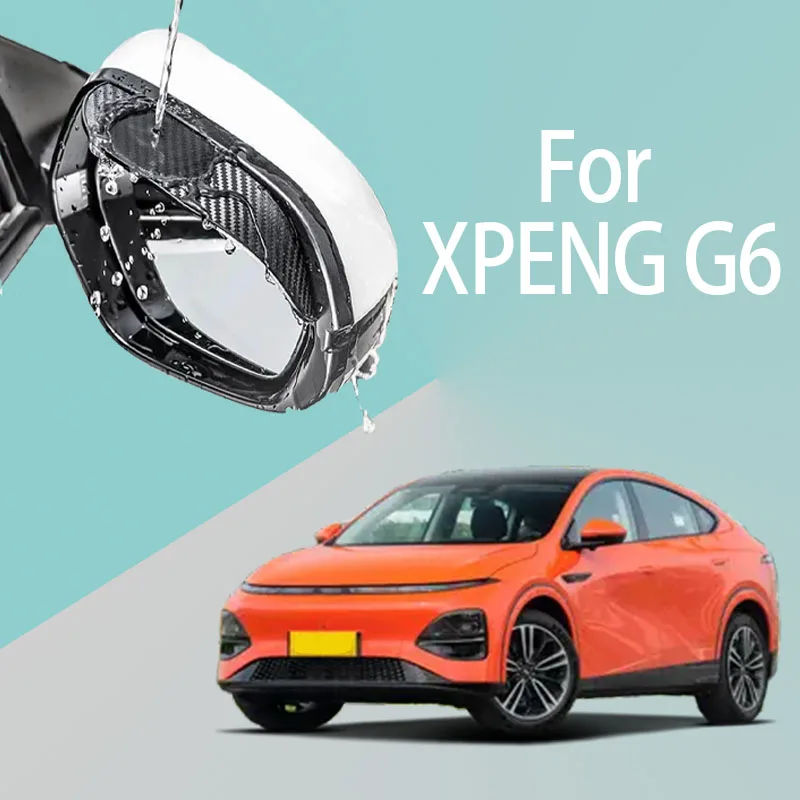 

For XPENG G6 car rearview mirror rain brow thickened carbon fiber texture rearview mirror rain brow