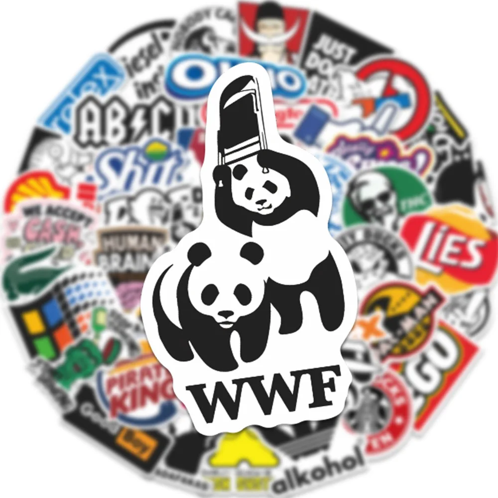 50 Stück Personalisierte Kreative Parodie-Logo Desktop-Dekorationsaufkleber Wasserdichte Koffersticker – Detail 7