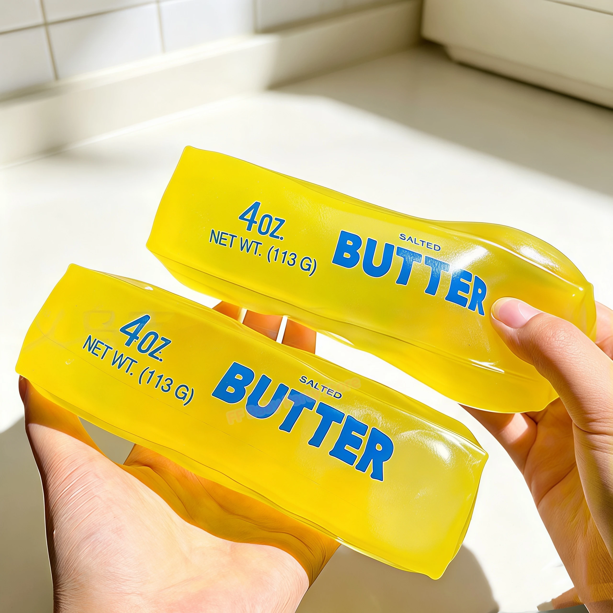 Jouet anti-stress en forme de bâton de beurre moulable, rempli de vaseline, jouet à presser en forme de barre de beurre/fromage, jouet de décompression, cadeau